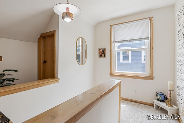 302 W 22nd St, Holland, MI 49423 - hallway with lofted ceiling and light carpet
