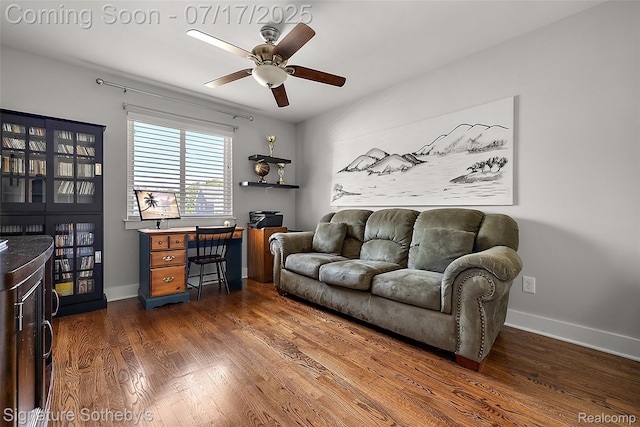 1120 Wyandotte Ave, Royal Oak, MI 48067 - home office featuring ceiling fan and wood finished floors