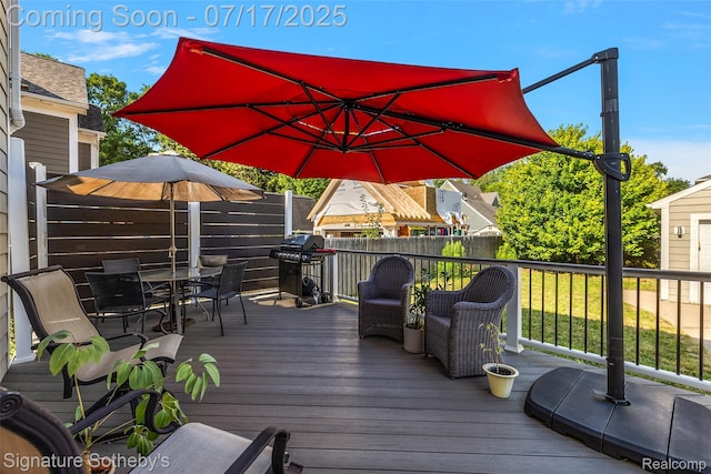 1120 Wyandotte Ave, Royal Oak, MI 48067 - wooden deck featuring grilling area and outdoor dining area