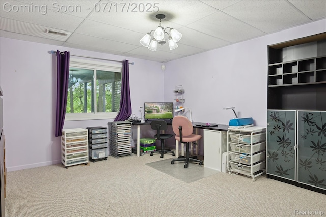 1847 Brandy Ln, Brighton, MI 48114 - carpeted office space featuring a drop ceiling