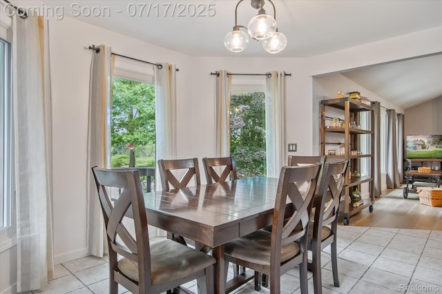 1847 Brandy Ln, Brighton, MI 48114 - dining space featuring plenty of natural light, light tile patterned floors, and a chandelier
