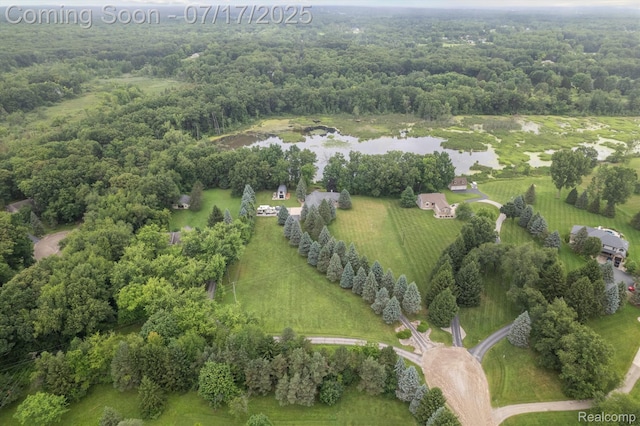 1847 Brandy Ln, Brighton, MI 48114 - aerial view of property and surrounding area featuring a large body of water and rural landscape