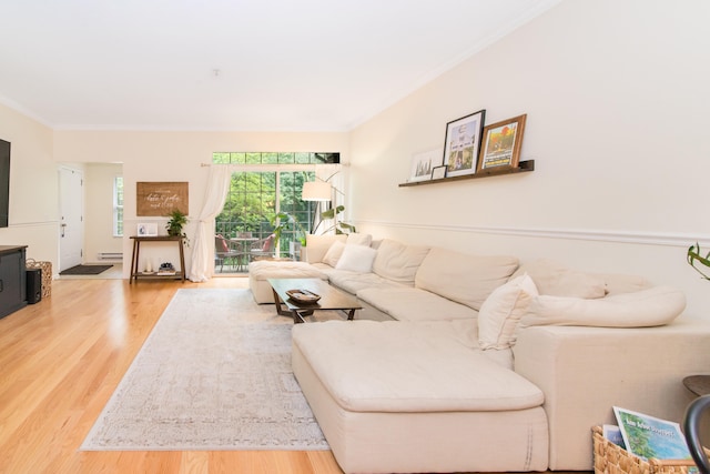 225 W Oakbrook Dr, Ann Arbor, MI 48103 - living area with wood finished floors and crown molding