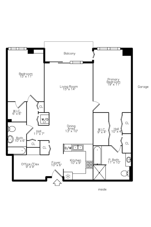 111 N Ashley St Unit 412, Ann Arbor, MI 48104 - view of floor plan / room layout