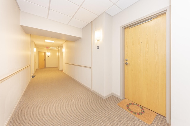 111 N Ashley St Unit 412, Ann Arbor, MI 48104 - hallway featuring a drop ceiling and carpet floors