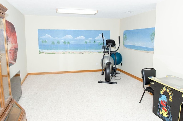 11734 Lindy Ct, Rockford, MI 49341 - workout room with carpet flooring and baseboards