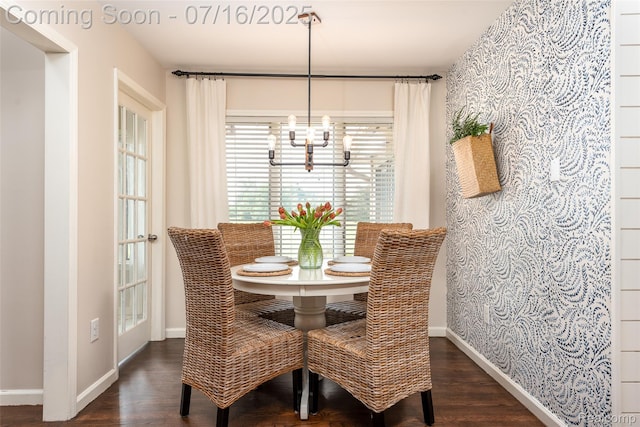 7366 E Maple Ave, Grand Blanc, MI 48439 - dining room with a chandelier and dark wood-type flooring