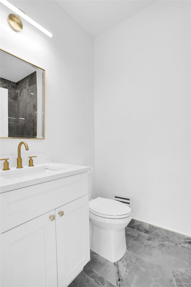 227 W Houstonia Ave, Royal Oak, MI 48073 - full bath featuring marble finish flooring, vanity, a tile shower, and a baseboard heating unit