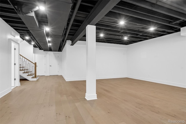 227 W Houstonia Ave, Royal Oak, MI 48073 - finished below grade area with stairway and wood finished floors