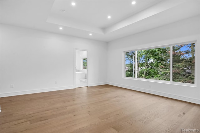 227 W Houstonia Ave, Royal Oak, MI 48073 - unfurnished room with recessed lighting, a raised ceiling, and light wood finished floors
