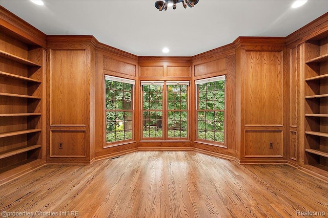 400 Hamilton Rd, Bloomfield, MI 48301 - empty room featuring wood finished floors, recessed lighting, and wooden walls