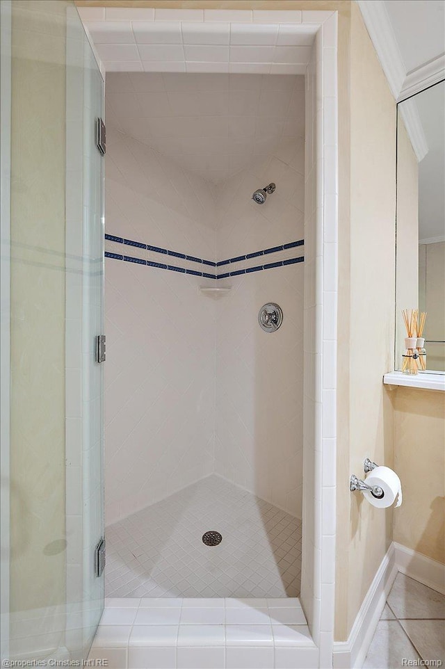 400 Hamilton Rd, Bloomfield, MI 48301 - bathroom with a stall shower and tile patterned floors