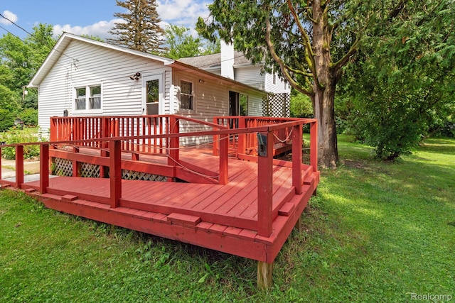 4415 Central St, Columbiaville, MI 48421 - deck with a yard