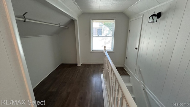 1902 Crestbrook Ln, Flint, MI 48507 - walk in closet featuring dark wood finished floors and lofted ceiling