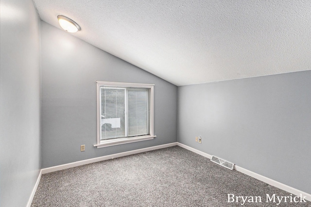 4675 44th St, Holland, MI 49423 - additional living space featuring lofted ceiling, carpet, and a textured ceiling