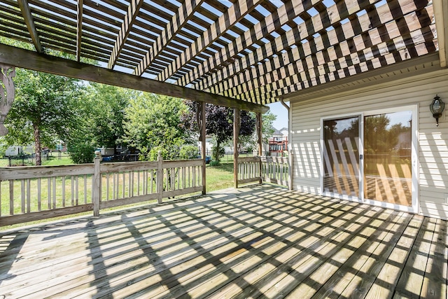 6602 Robindale Dr, Ypsilanti, MI 48197 - wooden terrace featuring a pergola