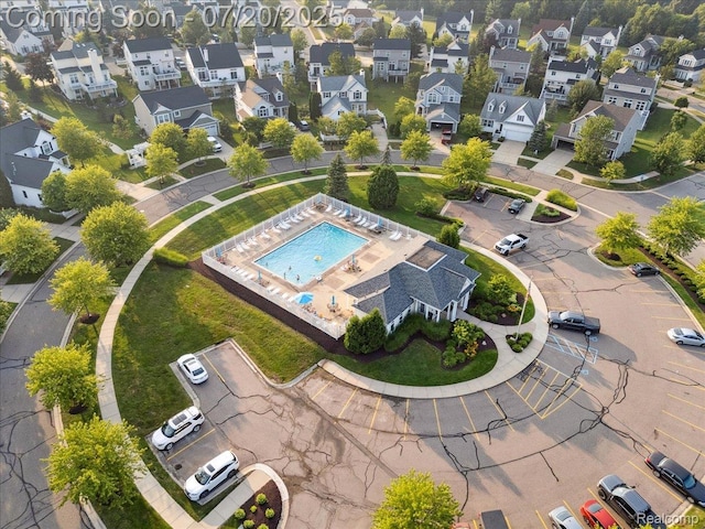 1145 York Ave, Howell, MI 48843 - aerial view of a pool