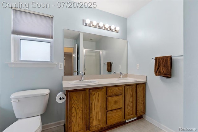 1145 York Ave, Howell, MI 48843 - full bathroom featuring double vanity and an enclosed shower