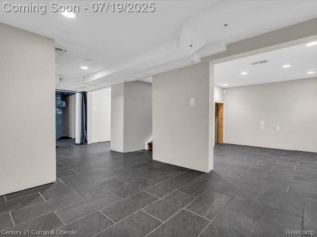 3850 Parker St, Dearborn, MI 48124 - unfurnished room featuring stairway and recessed lighting