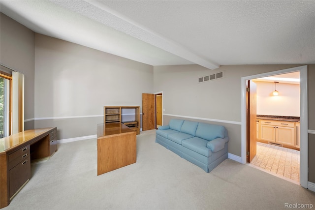 8931 Bridge Rd, Grosse Ile, MI 48138 - living area with carpet and a textured ceiling