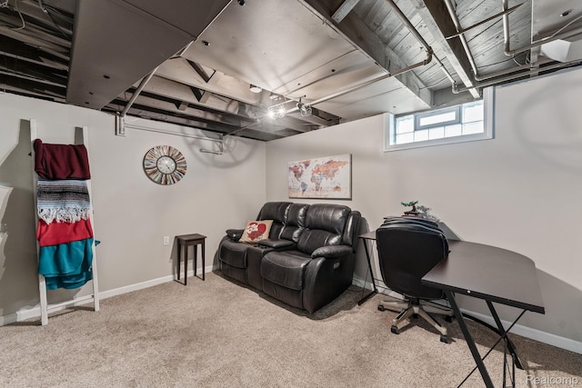 1405 Fielding St, Ferndale, MI 48220 - office area featuring baseboards and carpet