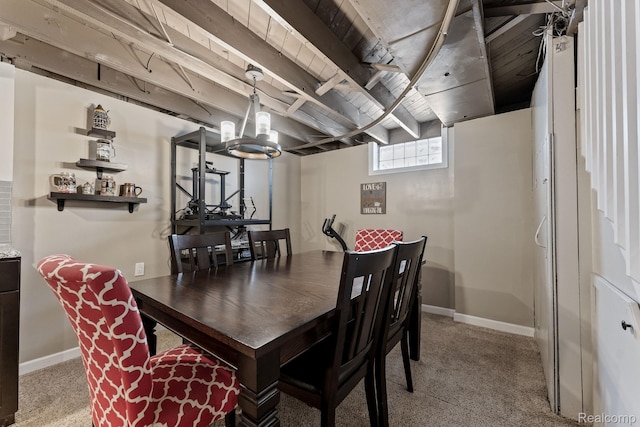 1405 Fielding St, Ferndale, MI 48220 - dining space with carpet floors and a chandelier