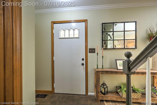 978 Oak Ridge Cir, Brighton, MI 48116 - entryway with ornamental molding and baseboards