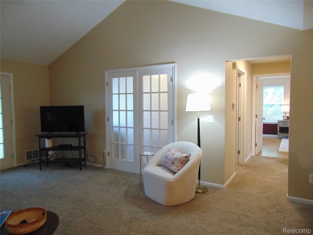1429 Millbrook Trl, Ann Arbor, MI 48108 - living area with carpet and lofted ceiling