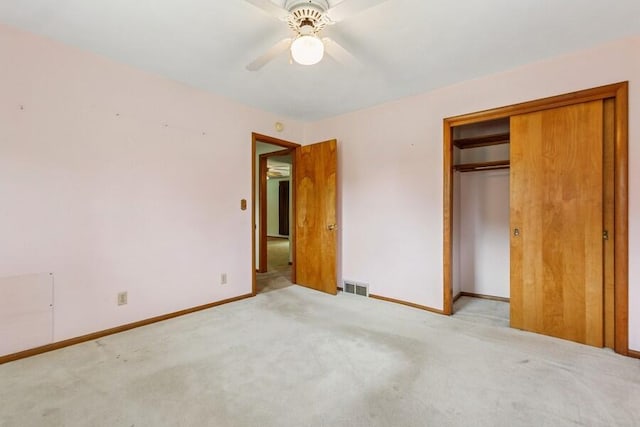 13613 Log Cabin Rd, Three Oaks, MI 49128 - unfurnished bedroom featuring carpet, a closet, and a ceiling fan