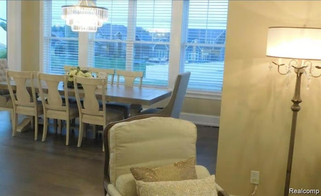 7345 Verona Dr, West Bloomfield, MI 48322 - dining room featuring a chandelier and baseboards