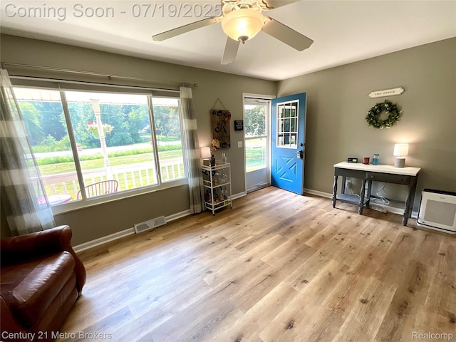 5363 Irish Rd, Grand Blanc, MI 48439 - living area with wood finished floors and a ceiling fan