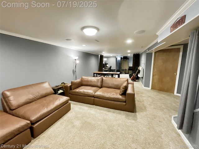 5363 Irish Rd, Grand Blanc, MI 48439 - carpeted living room featuring ornamental molding