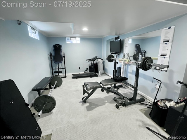 5363 Irish Rd, Grand Blanc, MI 48439 - workout area with baseboards and carpet