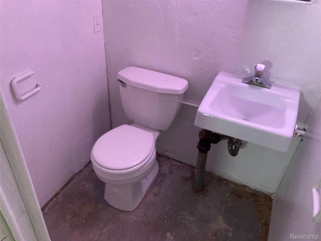 24924 Wilmot Ave, Eastpointe, MI 48021 - half bathroom featuring toilet and unfinished concrete flooring