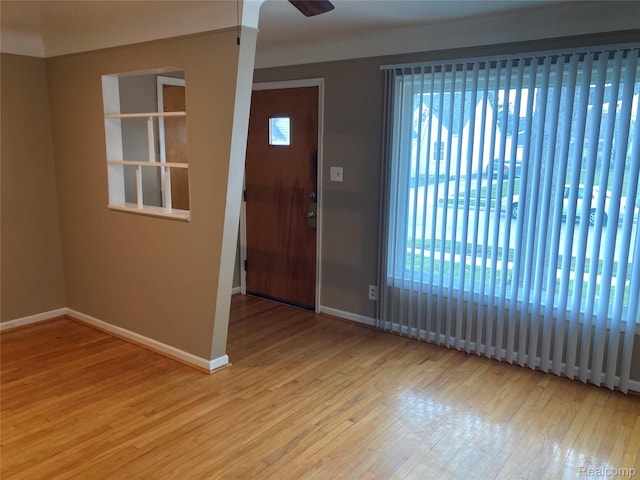 24924 Wilmot Ave, Eastpointe, MI 48021 - foyer featuring wood finished floors and a ceiling fan
