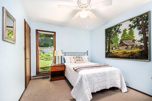 18354 Mount Zion Rd, Galien, MI 49113 - carpeted bedroom featuring a ceiling fan and baseboards