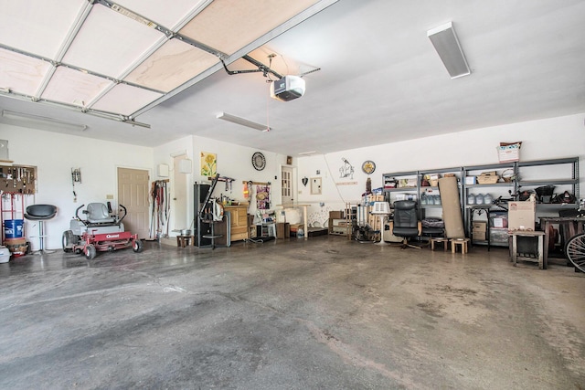 18354 Mount Zion Rd, Galien, MI 49113 - garage with a garage door opener and a workshop area
