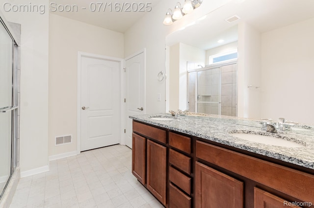 4000 Ashdale Way, Clarkston, MI 48348 - bathroom with a stall shower and double vanity