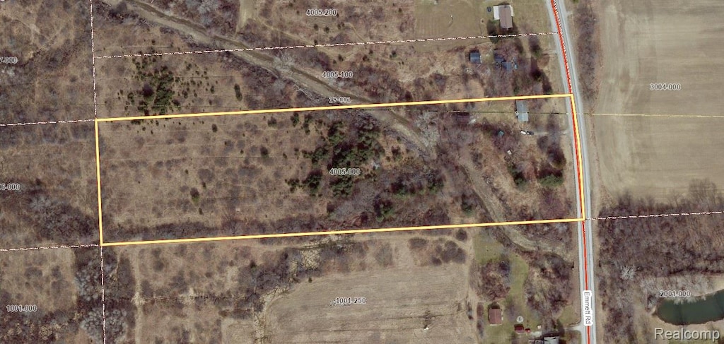 5489 Emmett Rd, Emmett, MI 48022 - map of property location featuring property boundaries highlighted
