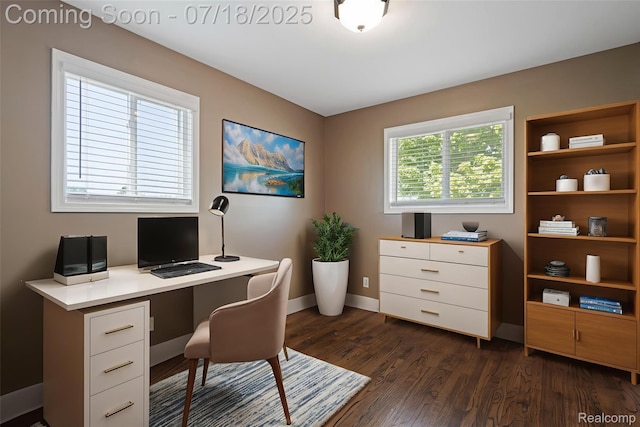 27034 Baldwin Ave, Warren, MI 48092 - home office with dark wood-type flooring and baseboards