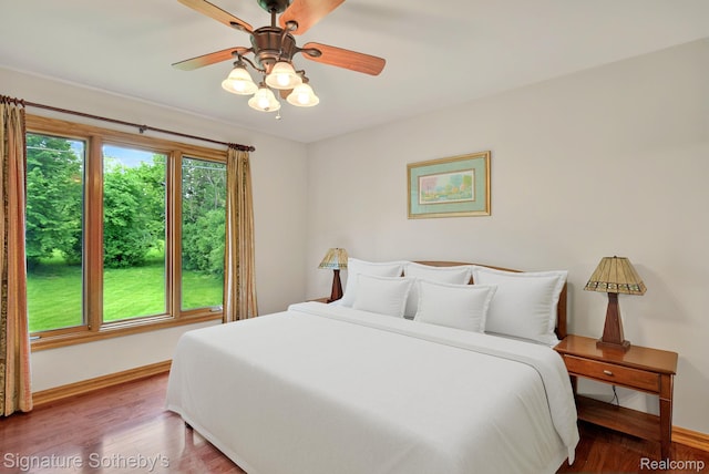 40600 8 Mile Rd, Northville, MI 48167 - bedroom featuring wood finished floors and ceiling fan