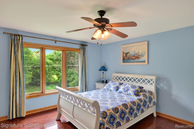 40600 8 Mile Rd, Northville, MI 48167 - bedroom featuring wood finished floors and ceiling fan