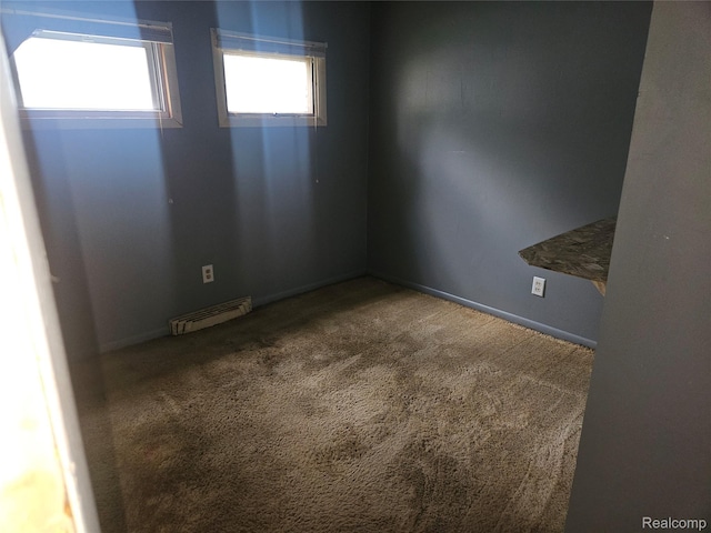 1081 W Parkwood Ave, Flint, MI 48507 - unfurnished room featuring carpet and a baseboard heating unit