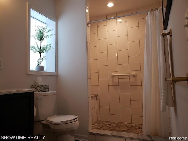 425 Broadway St, Marine City, MI 48039 - full bathroom featuring tiled shower, recessed lighting, and vanity