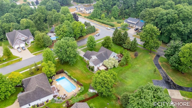 3981 Acadia Dr, Hudsonville, MI 49426 - aerial view of residential area with a pool