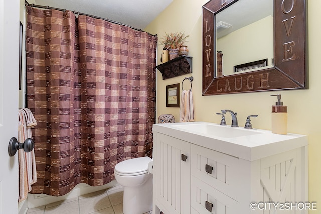 3981 Acadia Dr, Hudsonville, MI 49426 - full bath with tile patterned flooring, vanity, and curtained shower