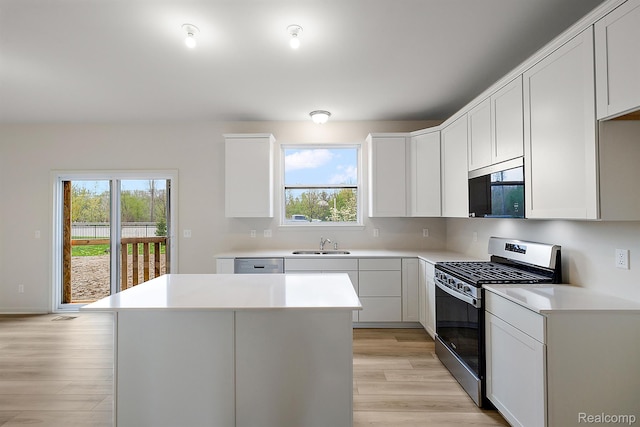 21008 Campolina Dr, South Lyon, MI 48178 - kitchen featuring stainless steel appliances, light wood-type flooring, healthy amount of natural light, and light countertops
