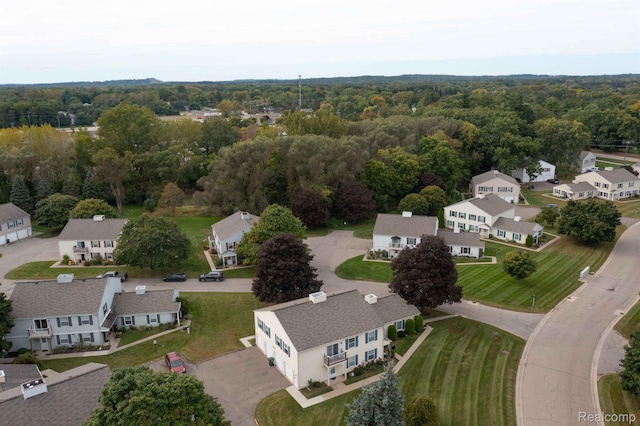 3091 Oakridge Ct, Lake Orion, MI 48360 - aerial perspective of suburban area with a heavily wooded area