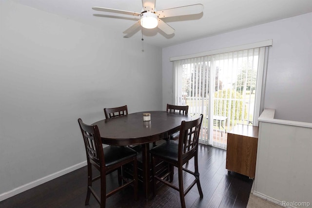 3091 Oakridge Ct, Lake Orion, MI 48360 - dining space featuring dark wood-style floors and a ceiling fan