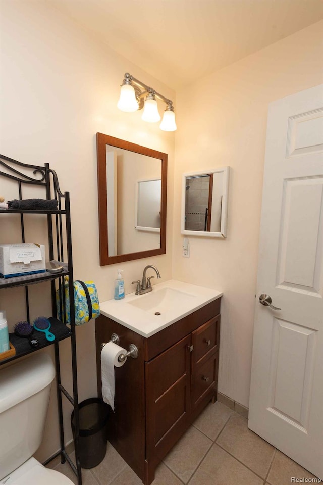 3091 Oakridge Ct, Lake Orion, MI 48360 - half bath with vanity and tile patterned flooring